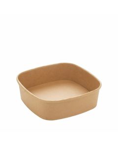 Kraft/PE vierkante bowl 900ml 17x17x5cm