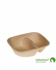 Suikerriet bowl rechthoek 900ml/19,5x17x5cm 2-vaks