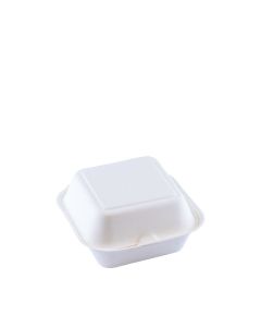 Suikerriet hamburgerbox 500ml/153x147x85mm WIT
